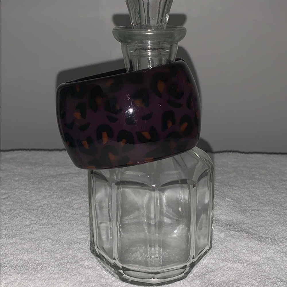 Purple animal patterned cuff bracelet